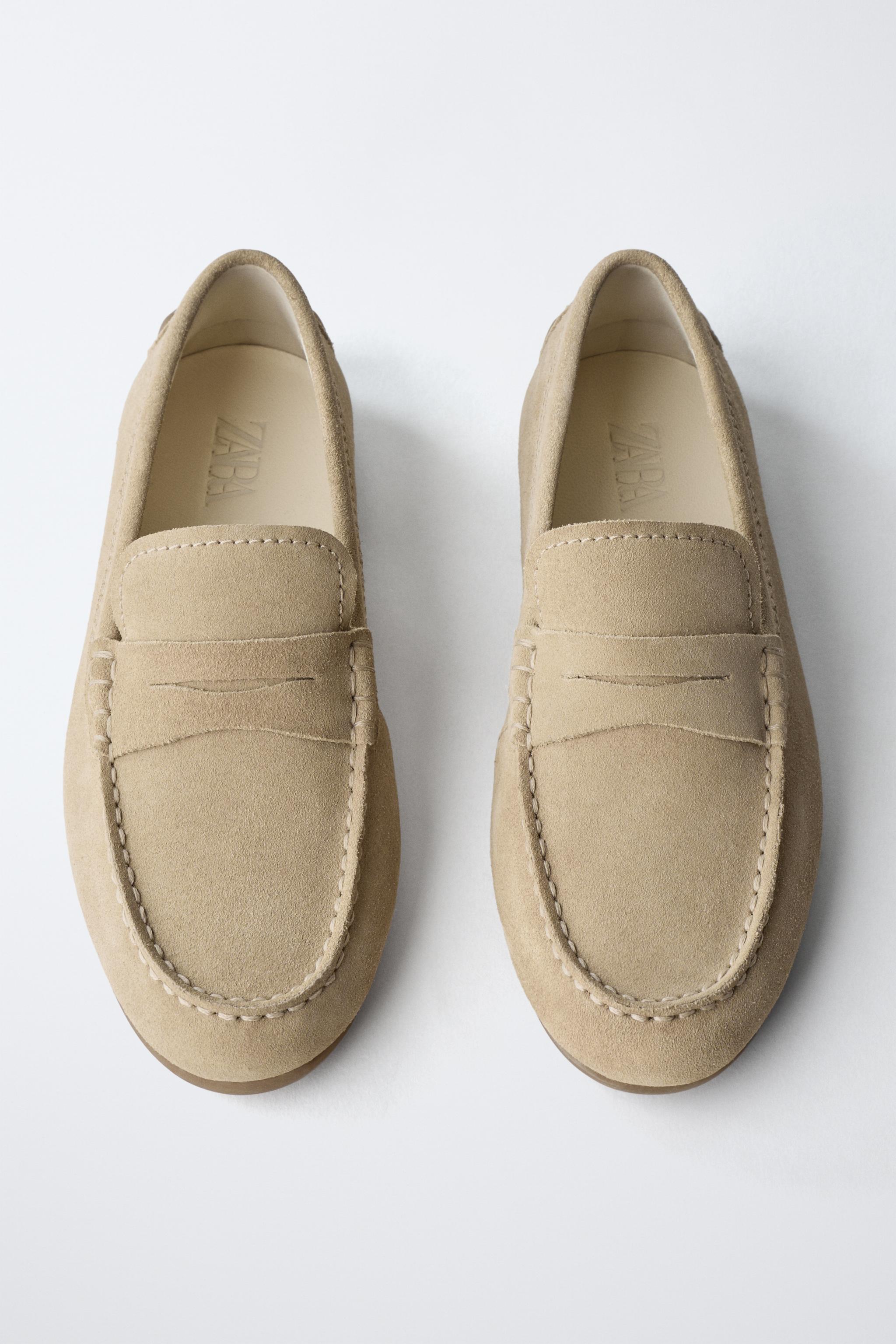 SPLIT LEATHER LOAFERS - Sandy Brown | ZARA United States