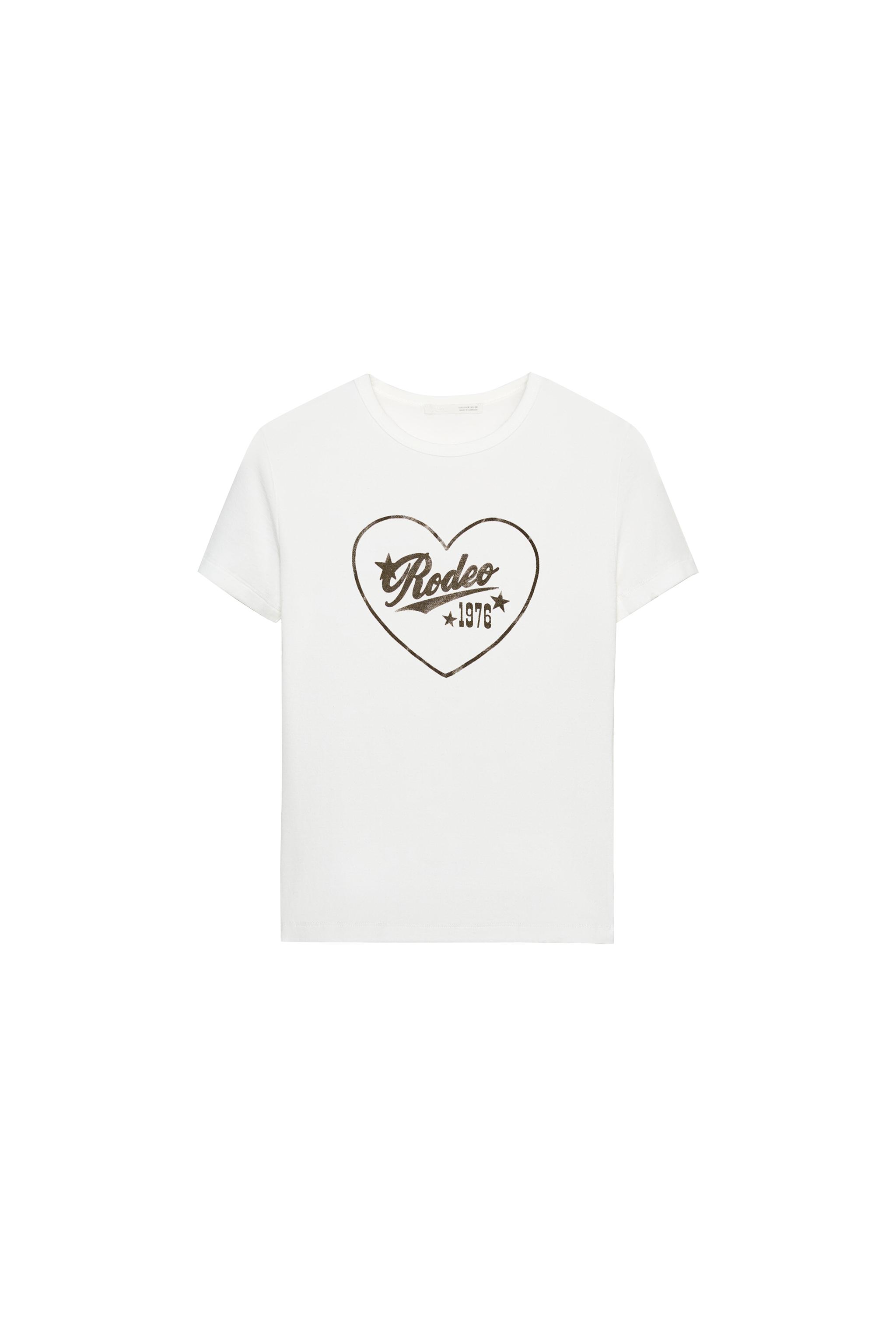 SHORT SLEEVE SLOGAN T-SHIRT - White | ZARA United Kingdom