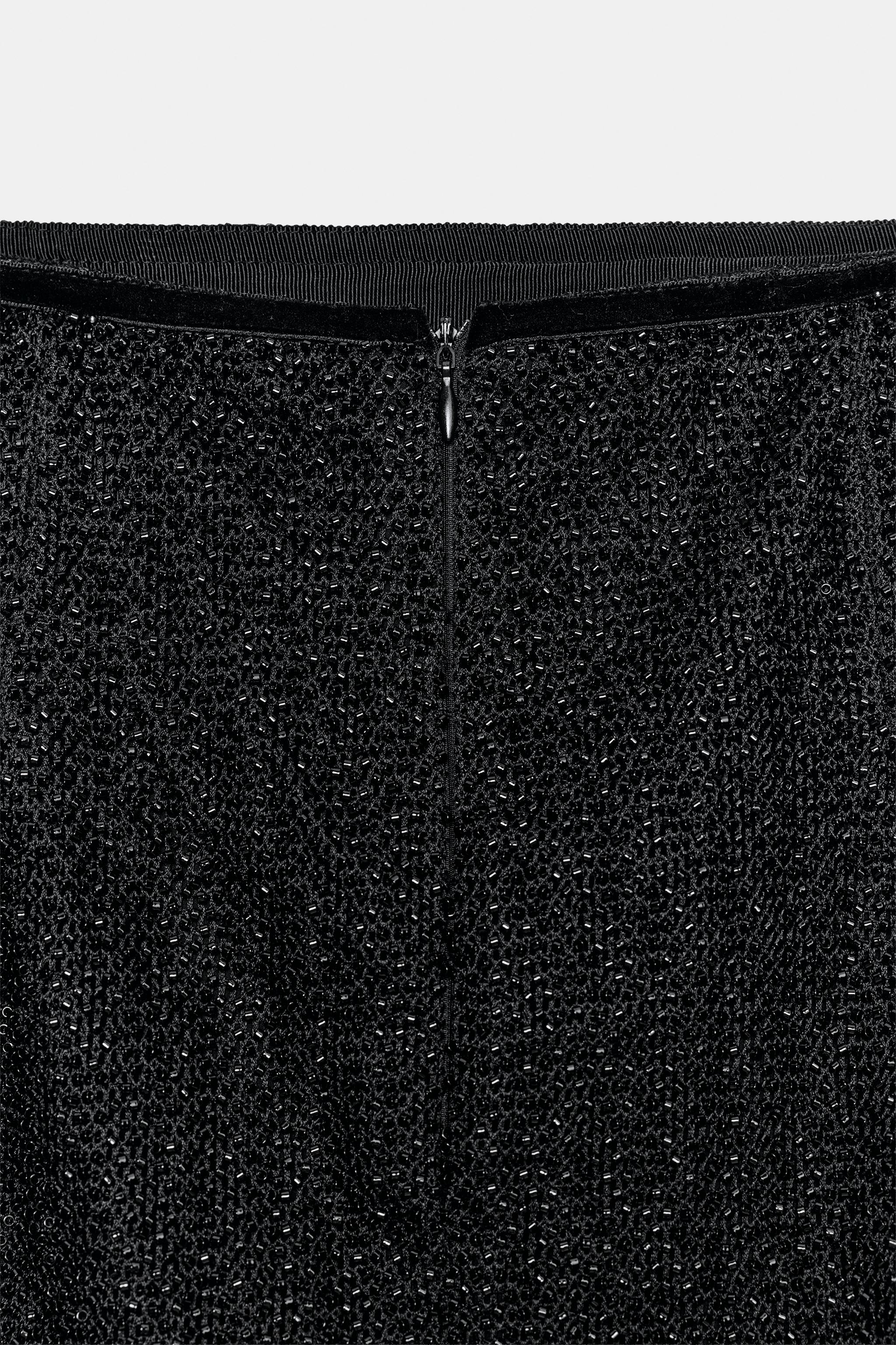 Женские юбки Zara ZW COLLECTION BEADED STRAIGHT SKIRT — фото 4