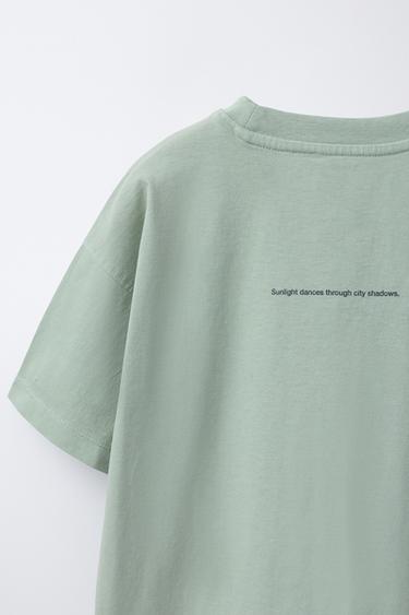 SLOGAN T-SHIRT - Green / Blue by Zara - Image 3