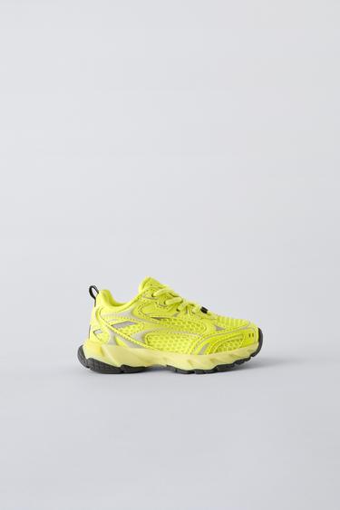MESH TRAINERS - Neon Yellow by Zara