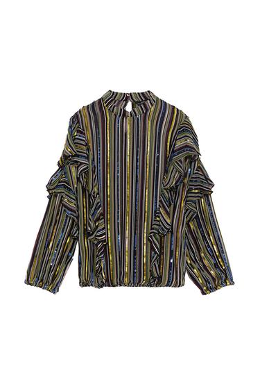 STRIPED TOP WITH SEQUINS