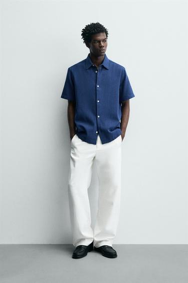 COMFORT TEXTURED SHIRT - Bluish by Zara