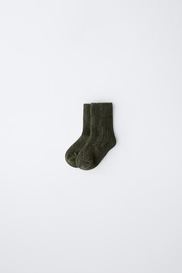 SOCKEN MIT KNOCHENMUSTER UND WOLLE - Grün von Zara - Bild 0