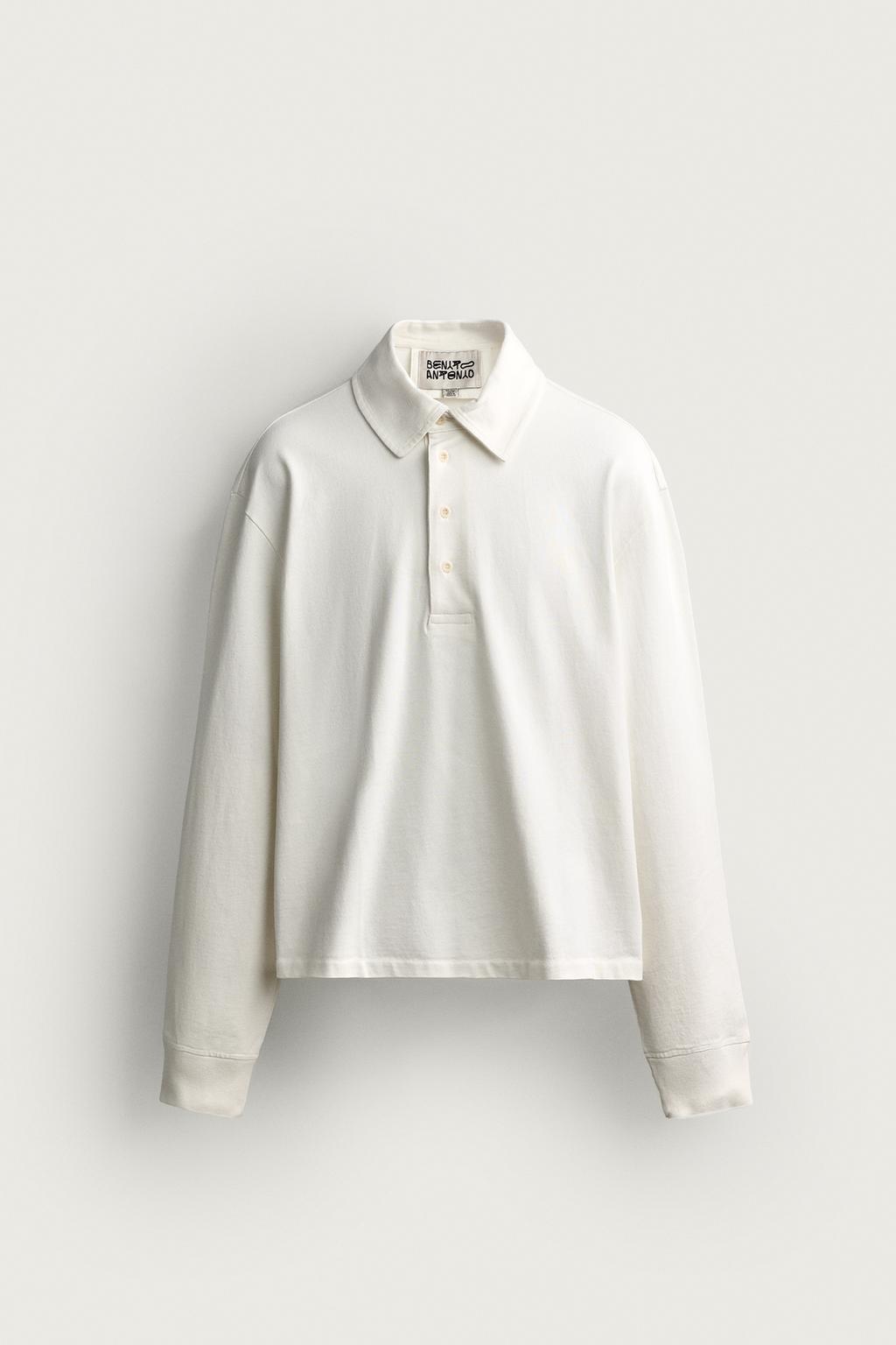 CROPPED FIT COTTON POLO SHIRT