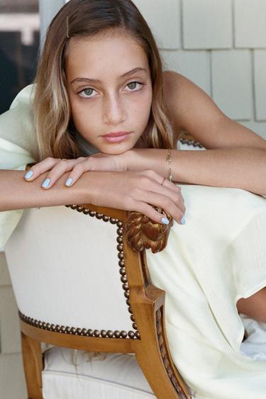 ASYMMETRIC SATIN DRESS - Light yellow by Zara