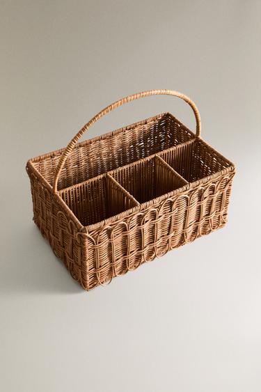 RATTAN PICNIC HAMPER WITH HANDLE - Light beige by Zara - Image 1