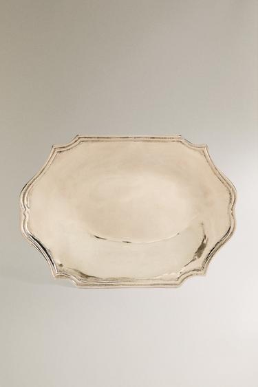 DECORATIVE STEEL TRAY - Silver by Zara