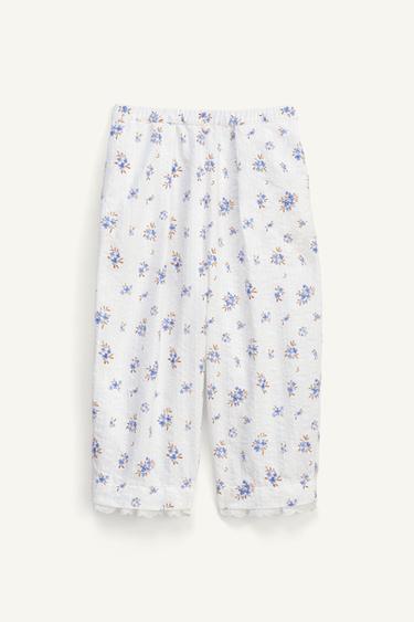 LIMITED EDITION FLORAL TEXTURED TROUSERS - Printed by Zara - Image 4