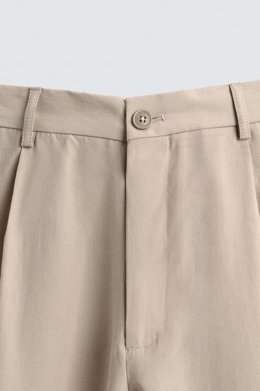FLOWING PLEATED TROUSERS - Light beige by Zara - Image 8