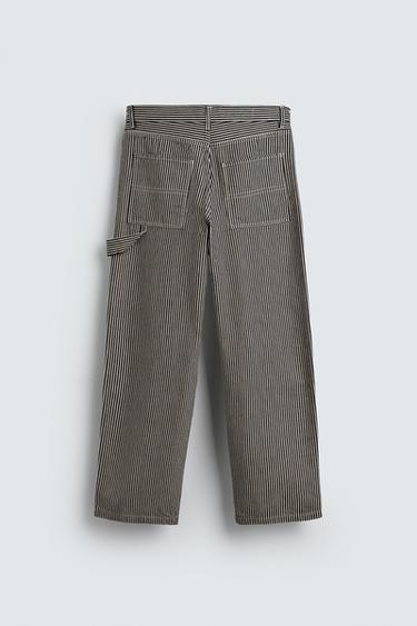 BAGGY FIT STRIPED CARPENTER TROUSERS - Blue by Zara - Image 7