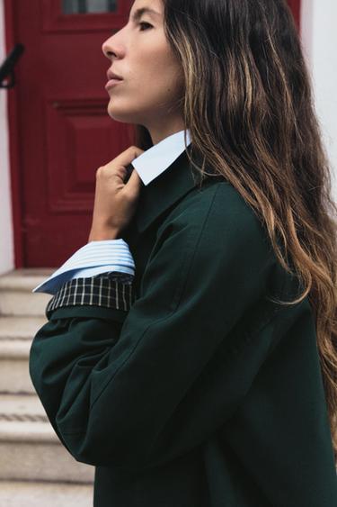 ZW COLLECTION MIDI TRENCH COAT — Gray green 2