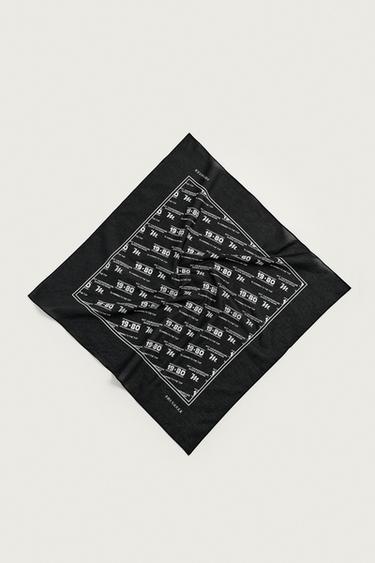 BANDANA COM ESTAMPA GEOMÉTRICA - Preto da Zara
