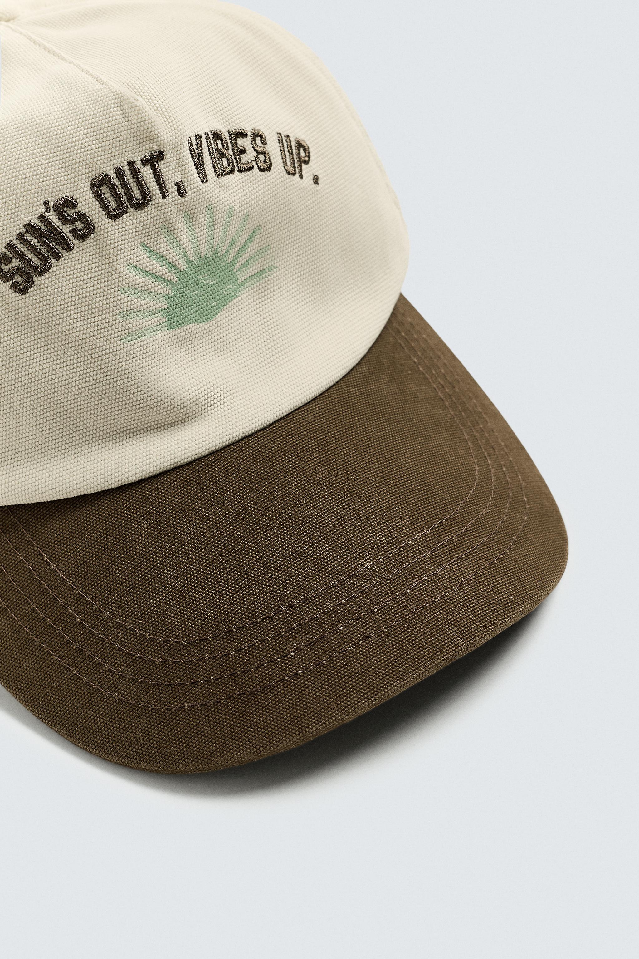 COMBINED EMBROIDERY CAP - Ecru | ZARA South Africa