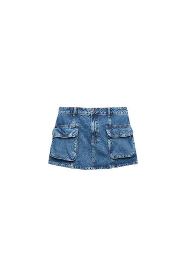 DENIM CARGO SKIRT