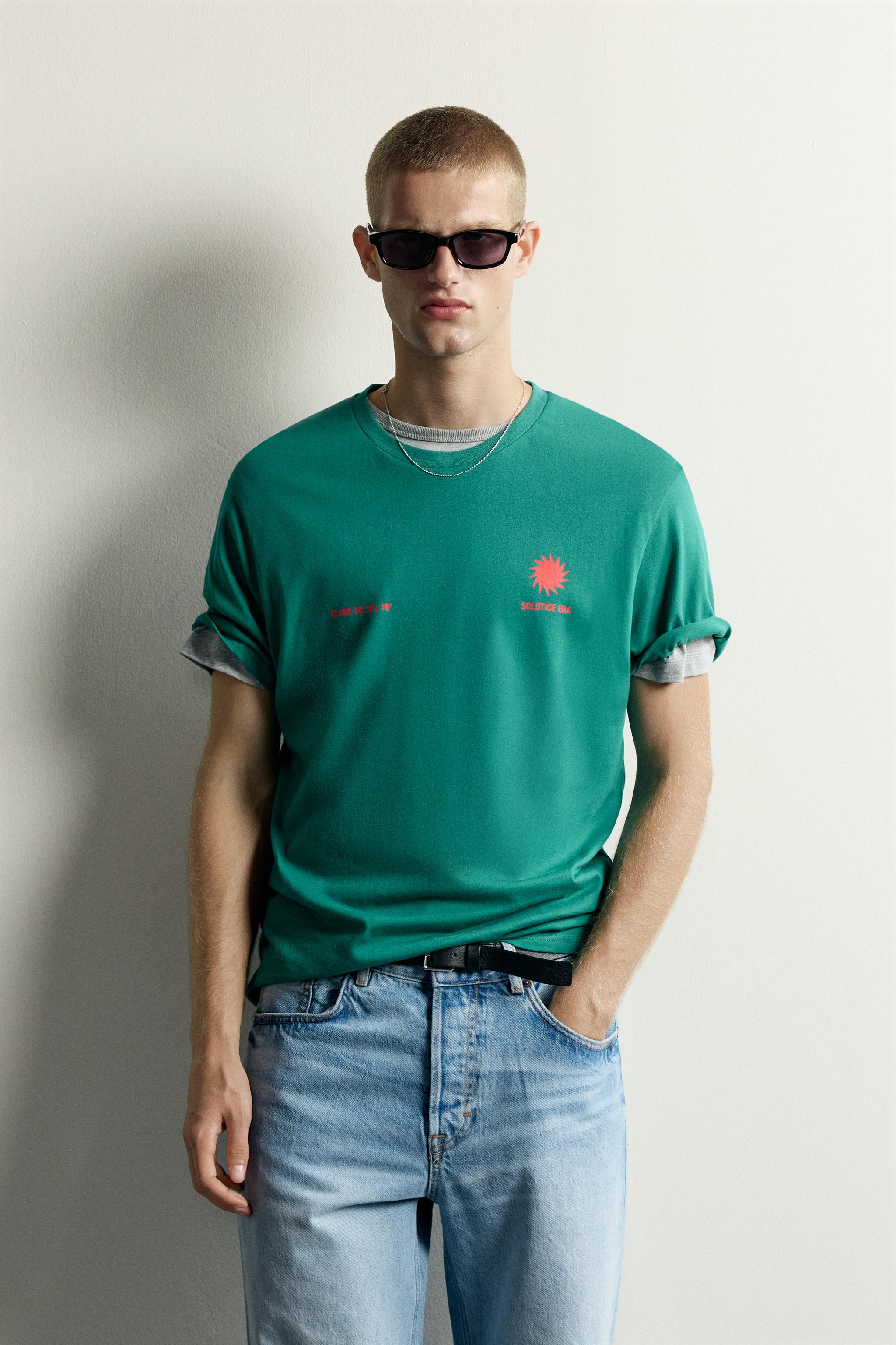 T-SHIRT COUPE DÉCONTRACTÉE À IMPRIMÉ CONTRASTANT
