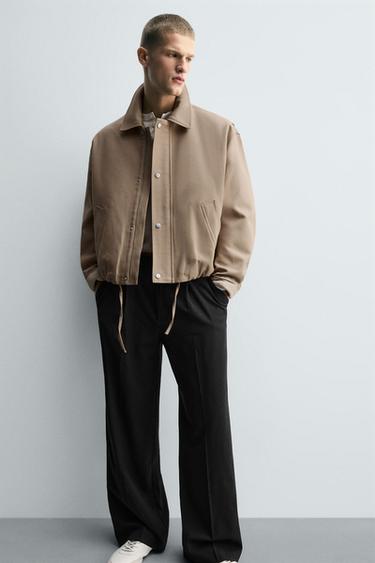 PLEATED TEXTURED TROUSERS - Dark navy by Zara - Image 4