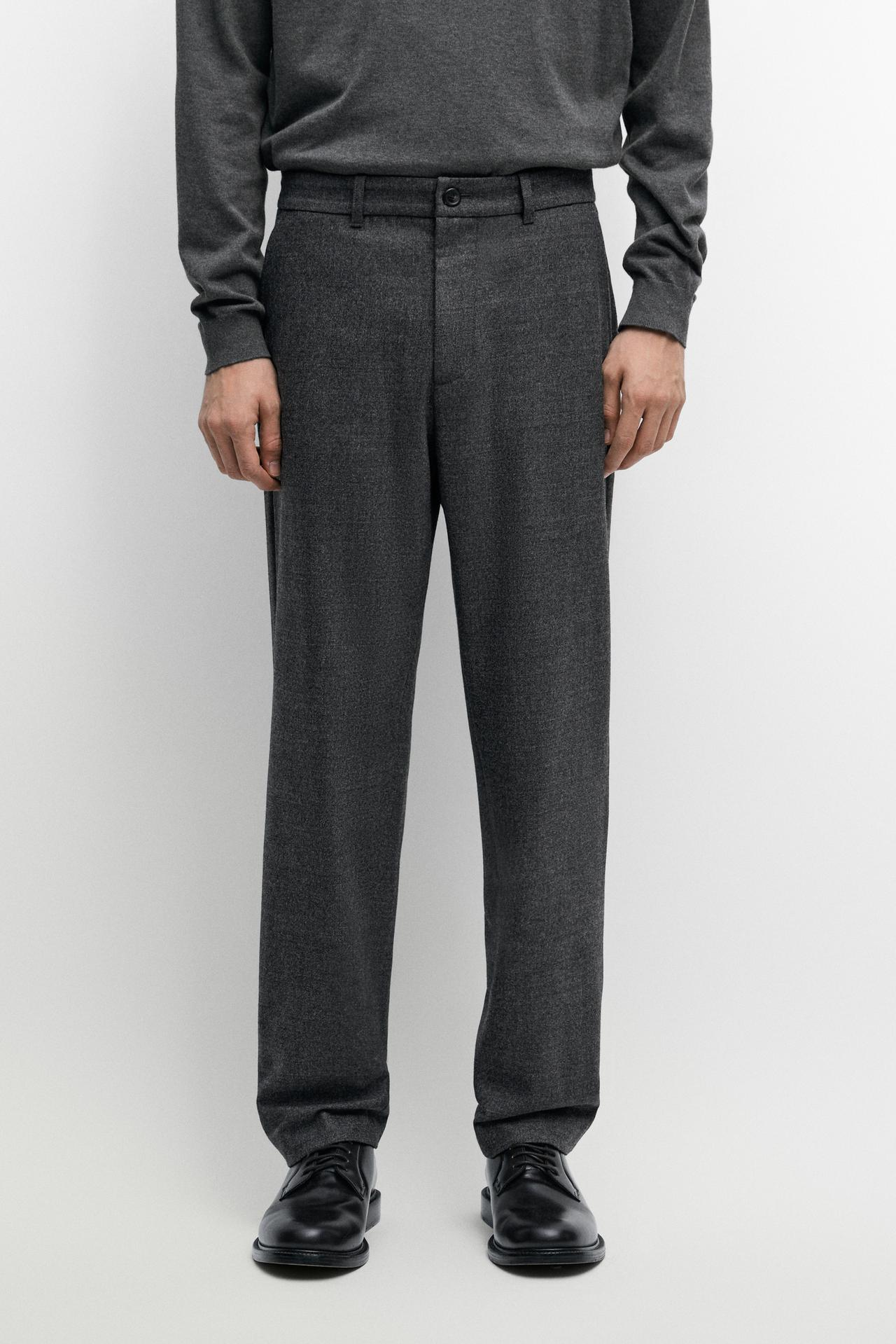 Wool blend jogger fit pants — Anthracite Gray