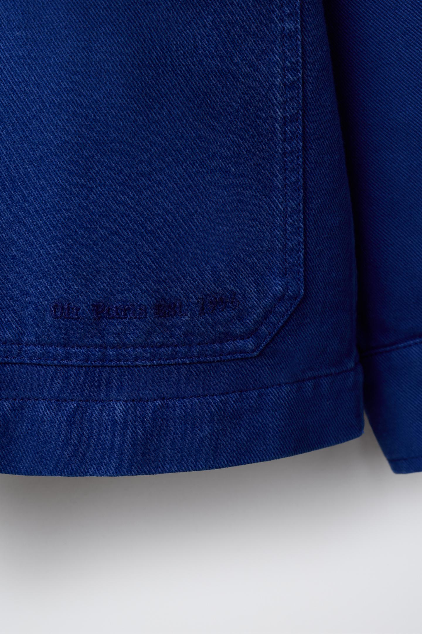 Детская рубашка Zara 0FR. Paris X ZARA Embroidered Canvas Overshirt, цвет: Чернильный синий — фото 5