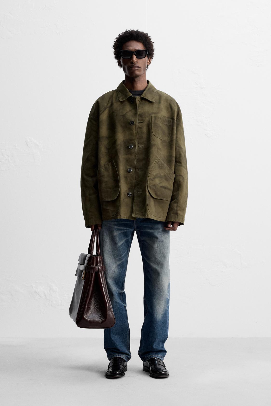 ЗАСТИРАННАЯ КУРТКА ZARA С КАРМАНАМИ