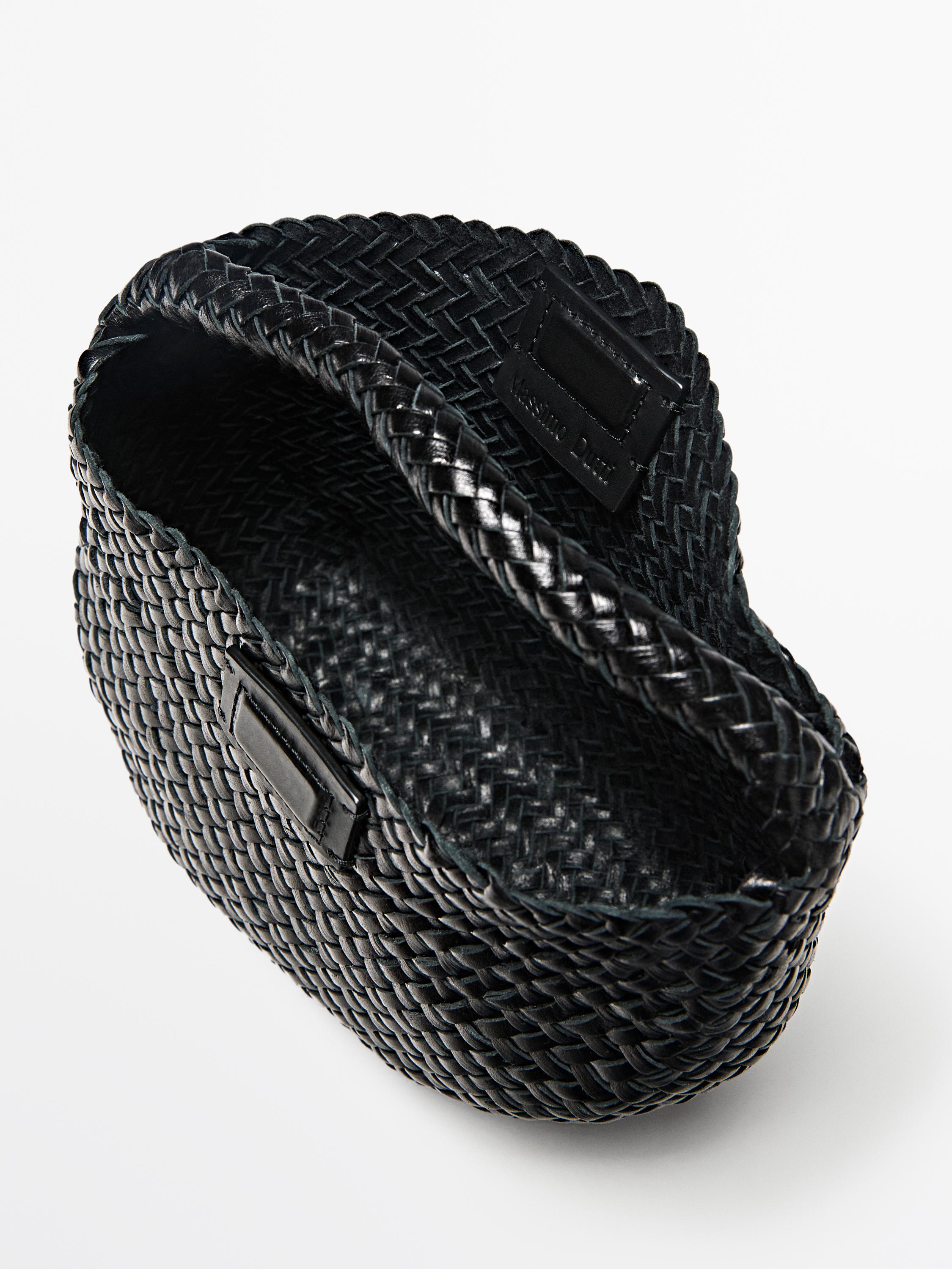 Nappa leather braided mini bag