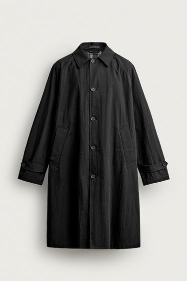CONTRAST RELAXED FIT TRENCH COAT - Black by Zara