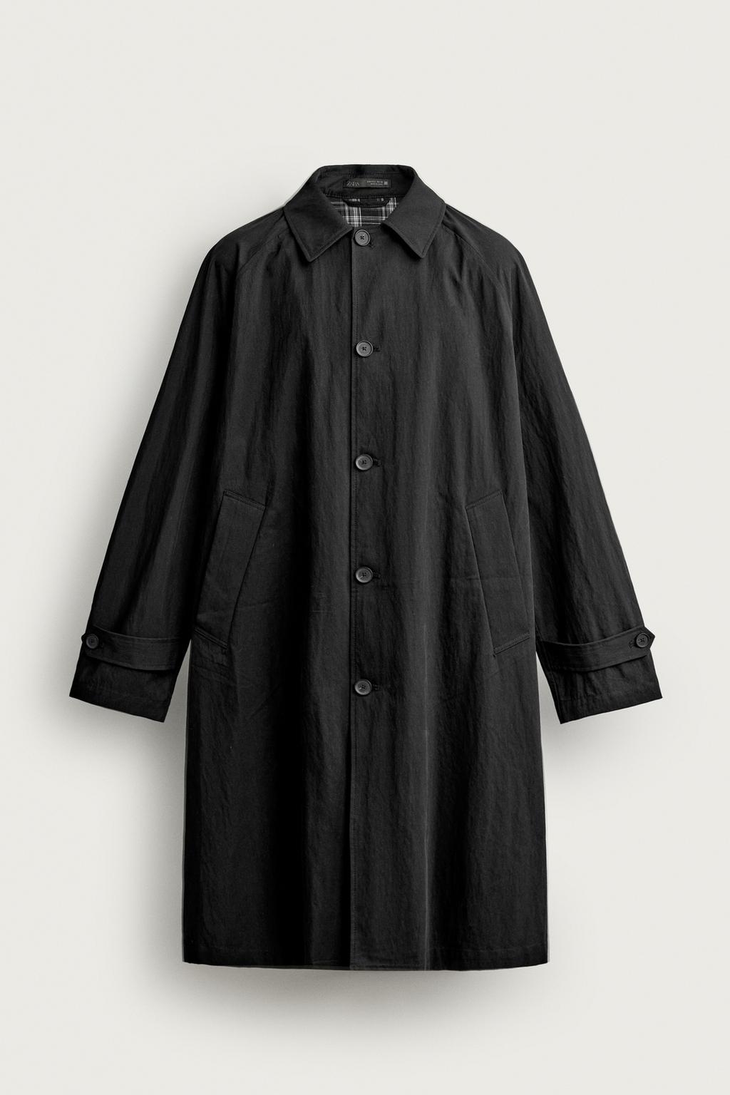 CONTRAST RELAXED FIT TRENCH COAT