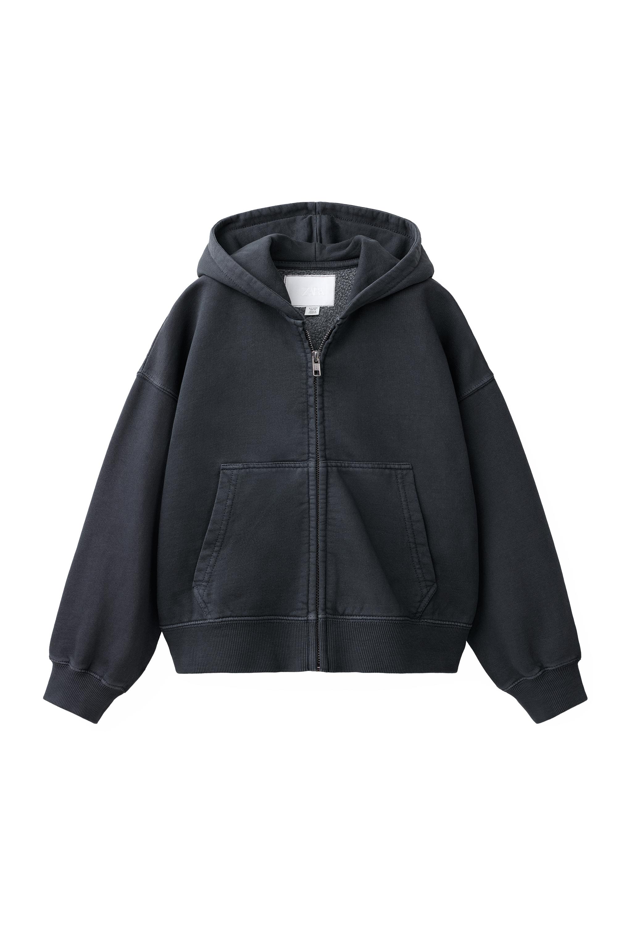 ZIP-UP PLUSH HOODIE - Burgundy | ZARA Turkey