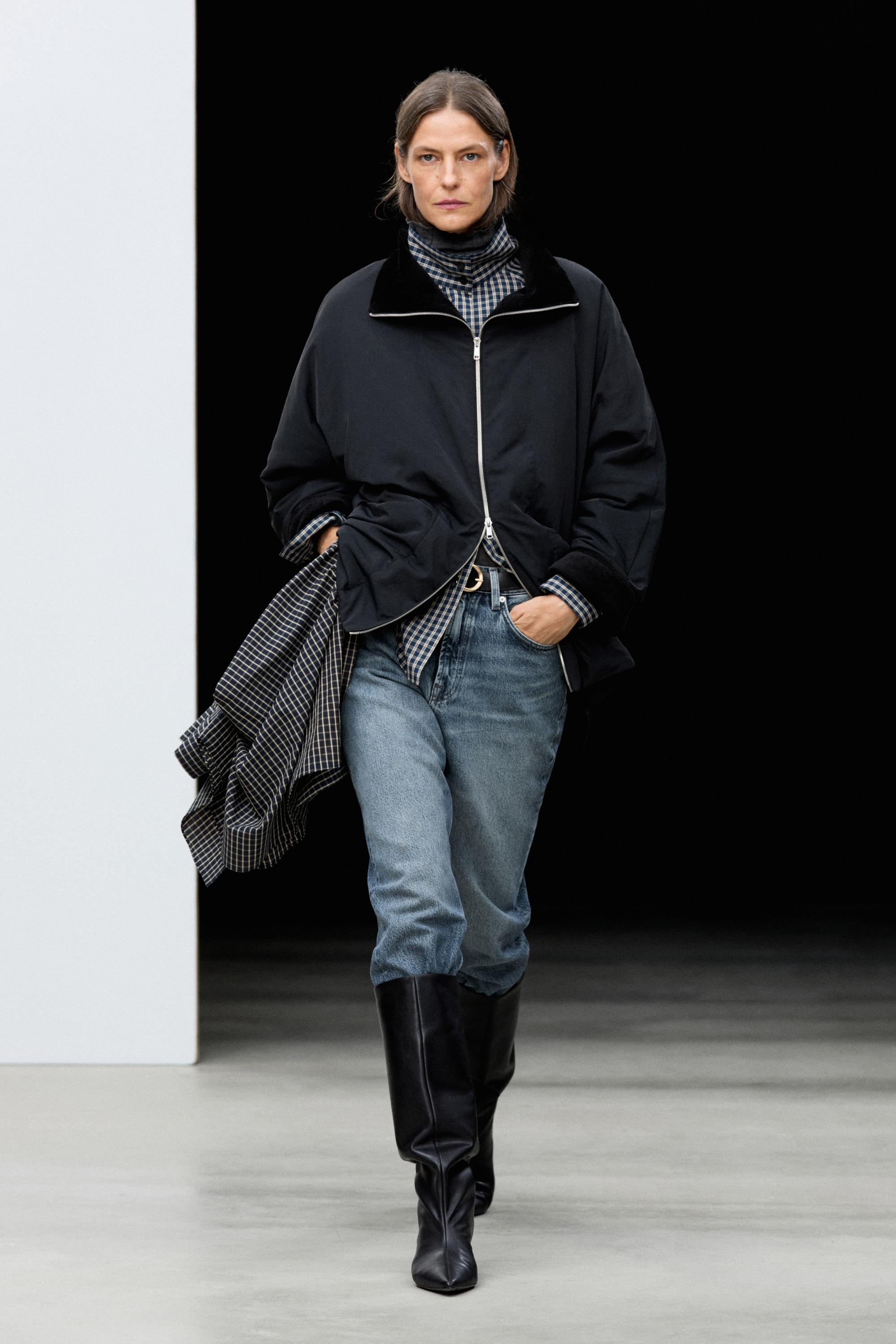 Quilted corduroy-collar parka - Navy blue | ZARA United States