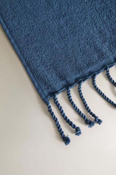 SERVIETTE DE PLAGE COTON FRANGES - Bleu moyen de Zara - Image 2