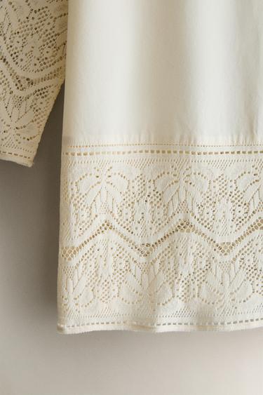 CHEMISE DE NUIT COURTE - Écru de Zara - Image 3