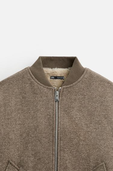 CONTRAST BOMBER JACKET - Beige by Zara - Image 8