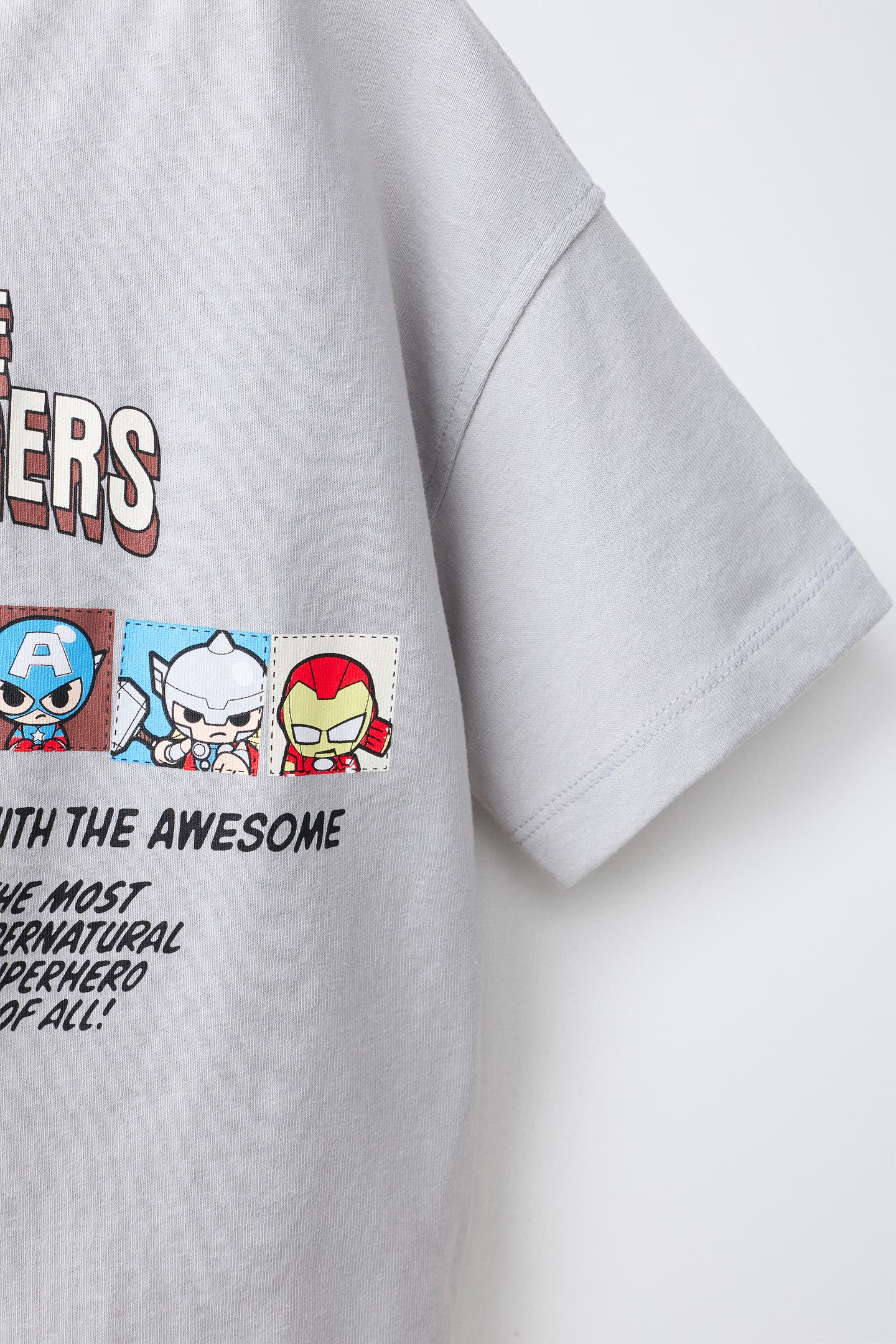 Детская футболка Zara the Avengers © Print, цвет: Синий серый — фото 4