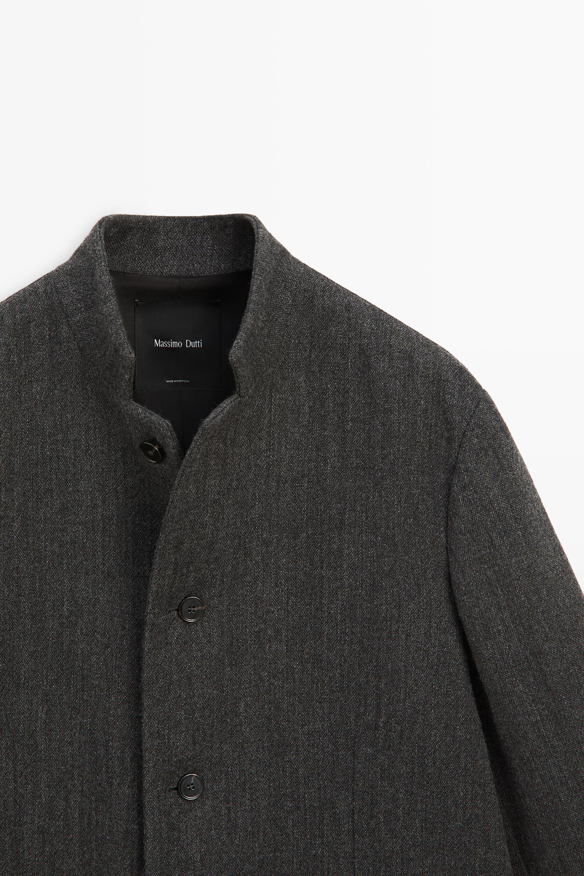Manteau col montant en laine