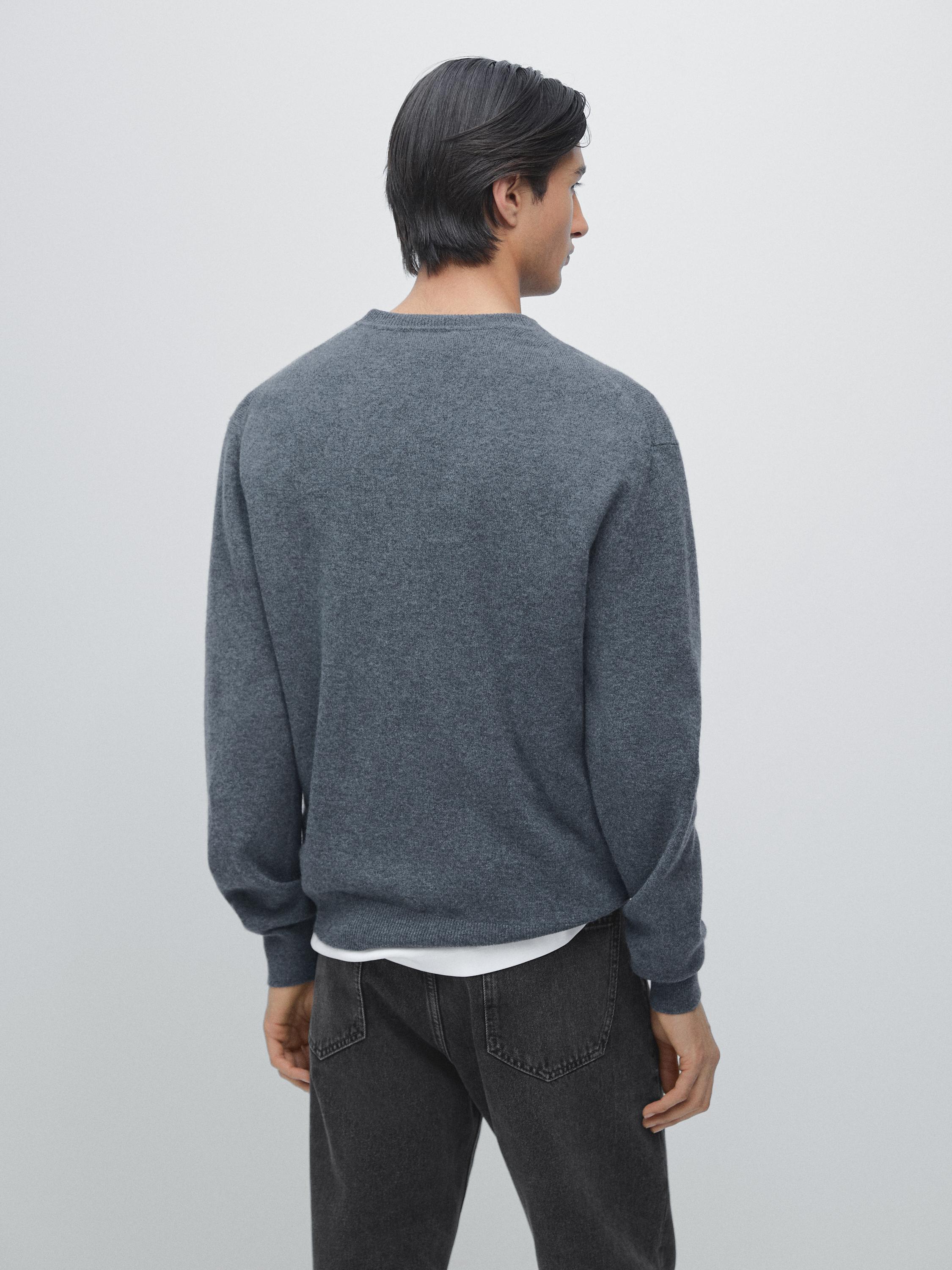 Pull à col rond en maille de laine