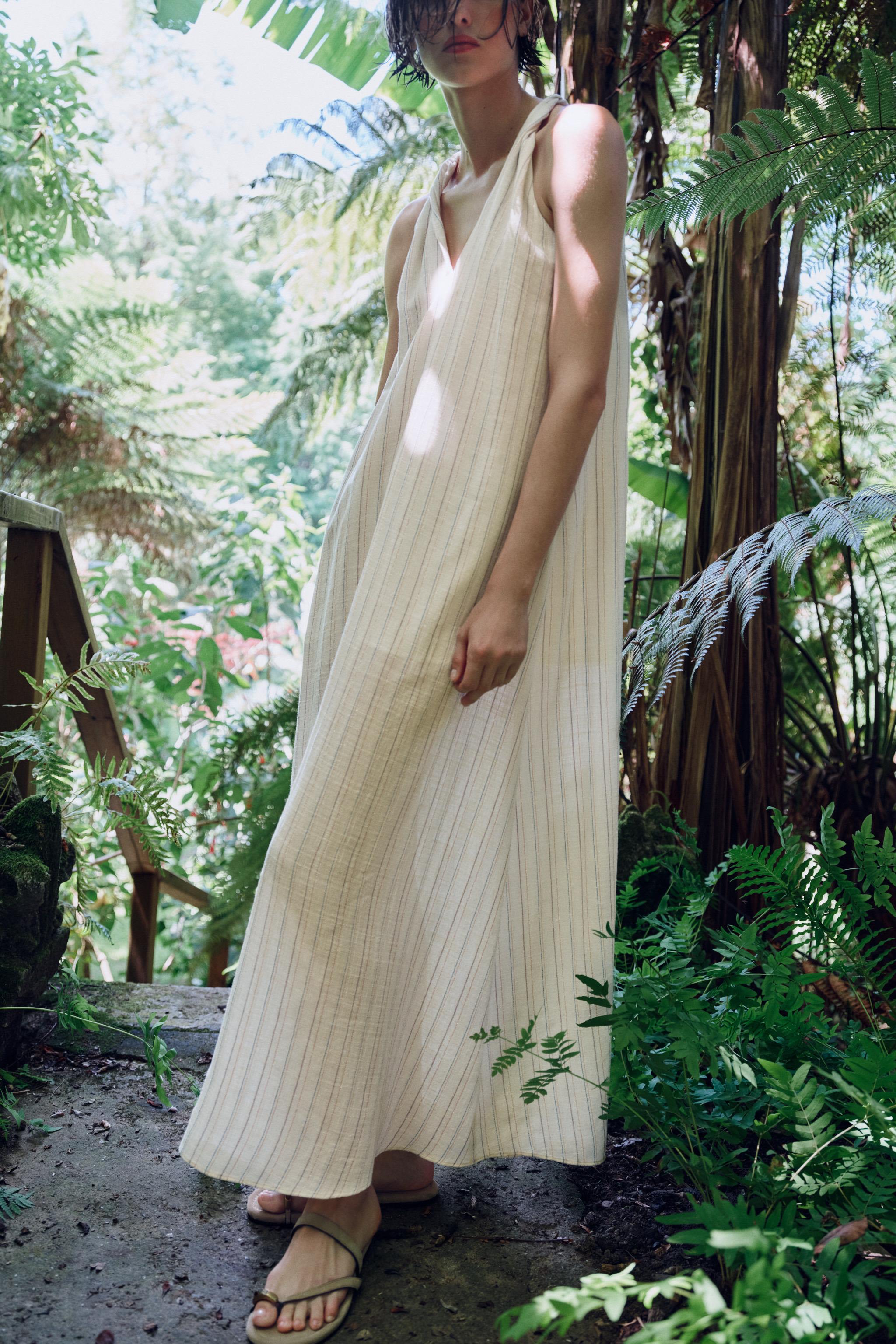 Женские платья Zara METALLIC THREAD STRIPED LONG DRESS — фото 4