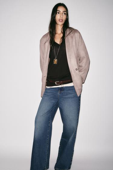 FAUX SUEDE BLAZER - Brown / Taupe by Zara - Image 5