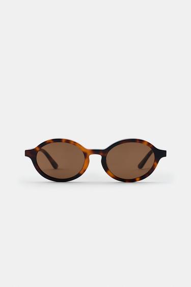 OVAL RESIN SUNGLASSES - Brown by Zara