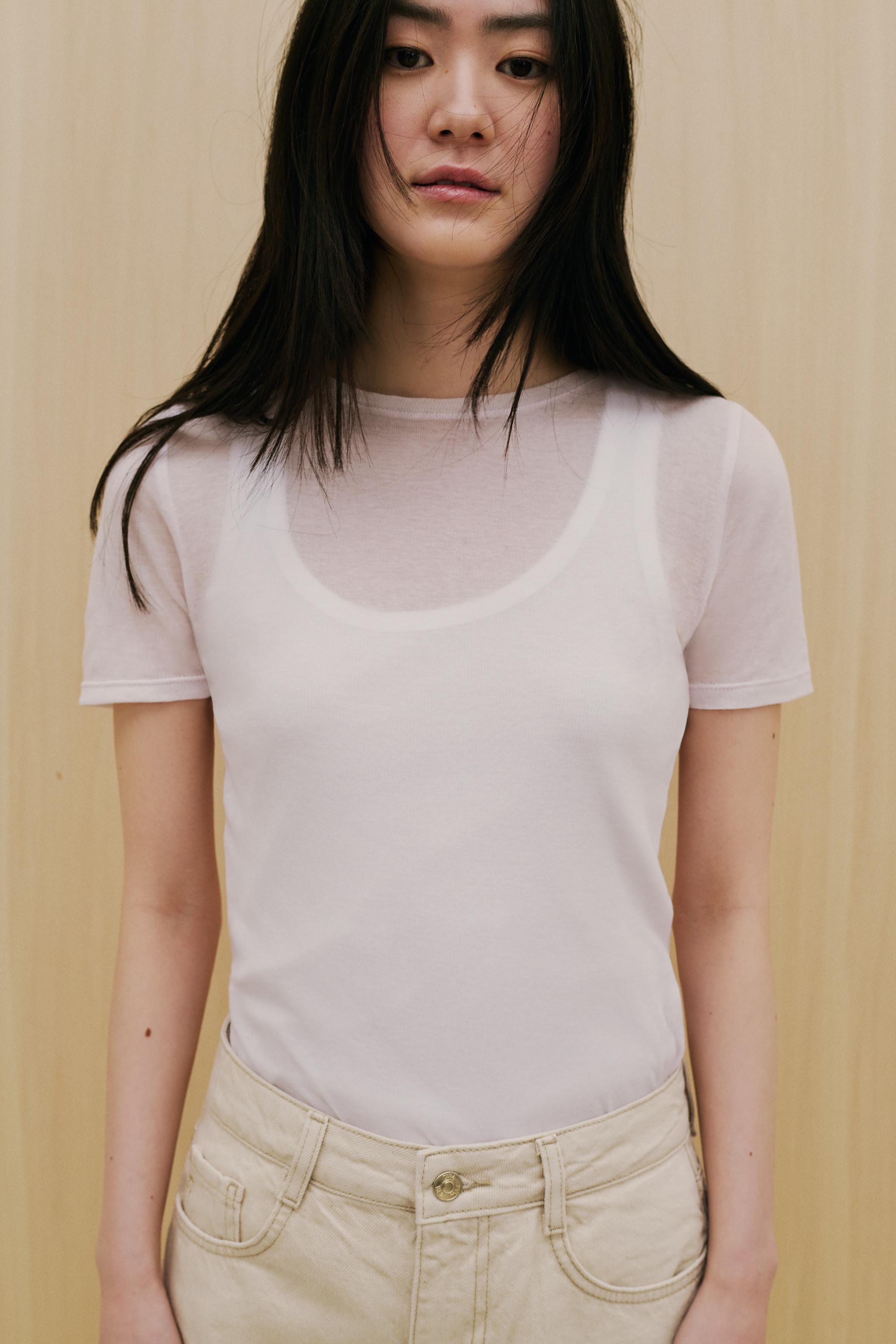 SUPIMA® コットンTシャツ - ライトピンク | ZARA Japan / 日本