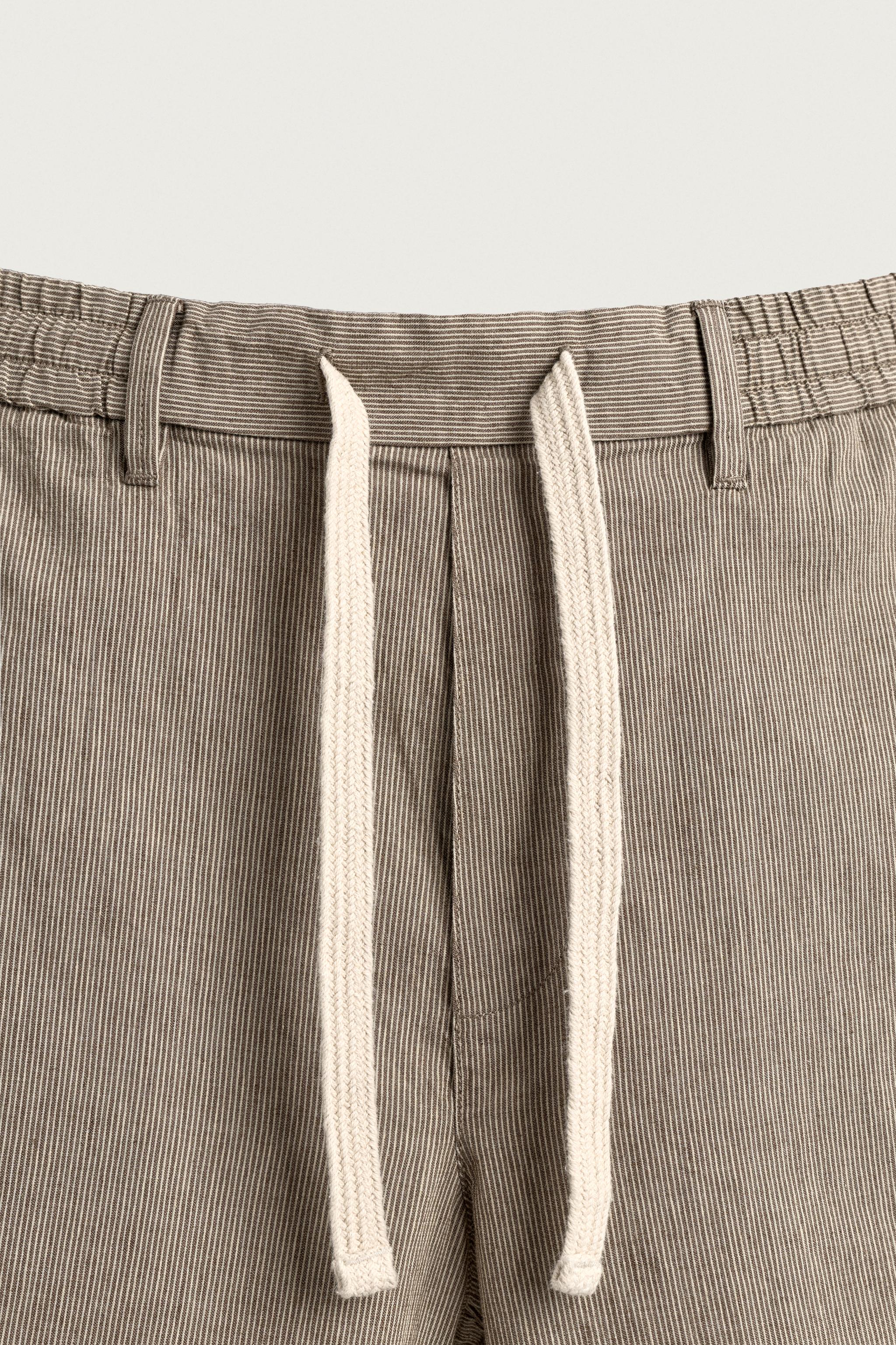 Zara PAMUKLU KETEN RELAXED FIT BERMUDA görsel 8