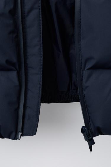 WATER-REPELLENT LABELLED PADDED COAT - Navy blue by Zara - Image 7
