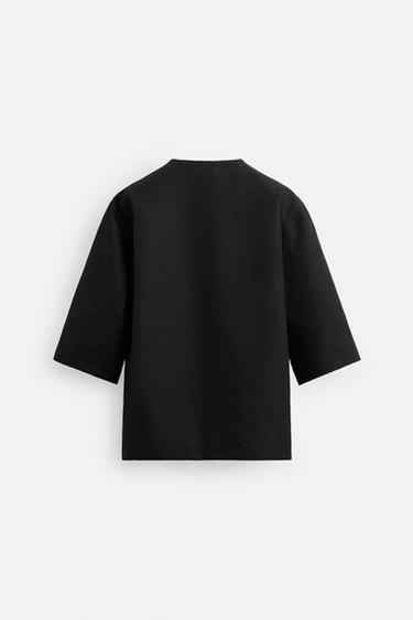 RELAXED FIT POLO SHIRT - Black by Zara - Image 7