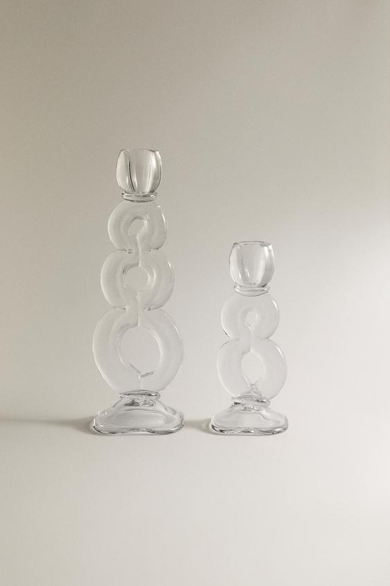 CASTIÇAL DE VIDRO COM ESFERAS - Transparente da Zara - Imagem 0