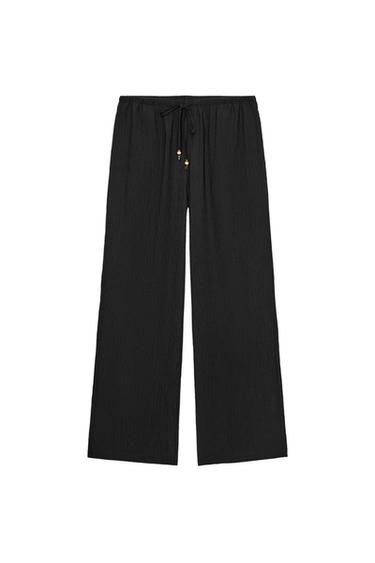 CALÇA FLUIDA RETA - Preto da Zara