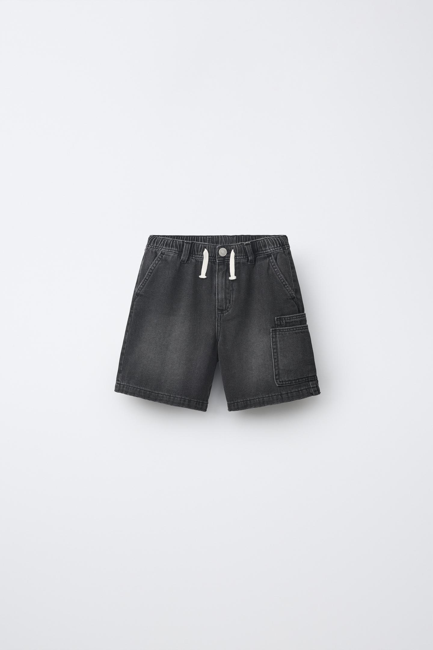 Детские шорты Zara Flowy Denim, цвет: Чёрный