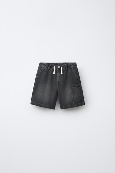 برمودا DENIM منسدلة - أسود by Zara