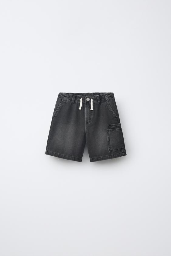 Детские шорты Zara Flowy Denim Shorts, цвет: Чёрный