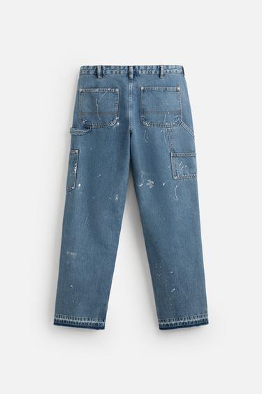 WASHED CARPENTER TROUSERS - Mid-blue by Zara - Image 8