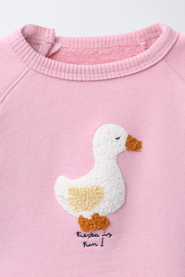 TERRY PATCH SWEATSHIRT - Pale pink by Zara - Image 2