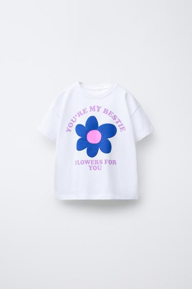 T-SHIRT WITH RAISED PRINT - White by Zara - Image 0
